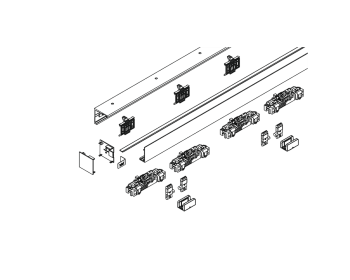Schiebetuerset fuer 2fluegelige Schiebetueranlage zur Montage an die Decke - MUTO L 80