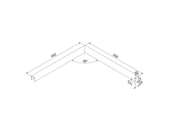 Masse 5022VA4-90H zu Handlauf 5022