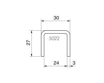 Masse - Handlauf für Ganzglasgeländer aus Edelstahl A4 für 17,52 oder 21,52 mm VSG