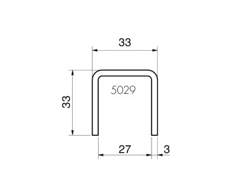 Masse - Handlauf für Ganzglasgeländer aus Edelstahl A4 für 25,52 mm VSG