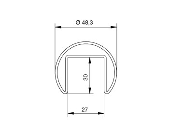 Handlauf Durchmesser 48,3 mm - Masse