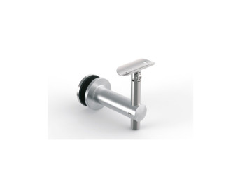 Handlaufträger, variabel, für Rundrohr-Handlauf mit Durmesser 42,4 mm, für Ganzglasgeländer, aus Edelstahl A2