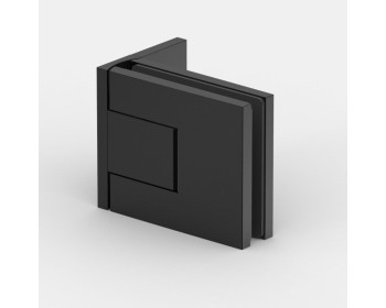 Pauli und Sohn Pontere+ Duschtürpendelband Glas an Wand 90° mit einseitiger Befestigungslasche in tiefschwarz matt