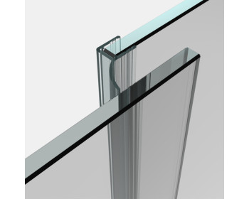 Lippendichtung Glas an Glas 180 Grad ueberlappend