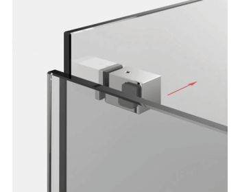 Einbaubeispiel an Glas - Türstopper, DIN links