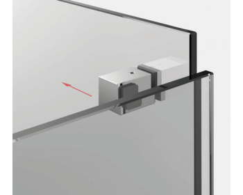 Einbaubeispiel an Glas - Türstopper, DIN rechts