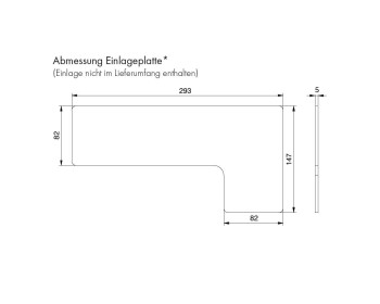 Massdetails der Einlage in weiss