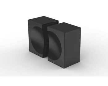 Pauli Duschknopfpaar eckig, 28x30x30 mm, in Zink-Druck-Guss schwarz matt ohne Logoeindruck