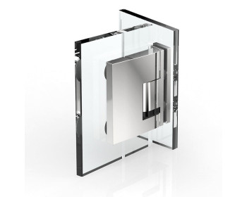 Pavone Pendeltürband Glas an Glas 90°, DIN rechts, mit Hebe-Senk-Funktion, innen flächenbündige Glasbefestigung, ohne Dichtung mit Kantenbearbeitung