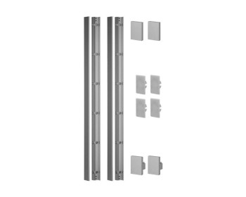 Profilset EASY GLASS VIEW für Wandmontage in Aluminium roh