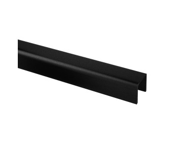 U-Profil für Ganzglasgeländer aus Edelstahl V4A, abgerundet, in der Oberfläche Black Line