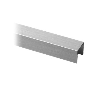 Kantenschutz U-Profil für Ganzglasgeländer aus Aluminium, eckig