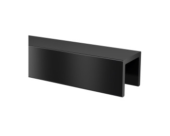 Kantenschutz U-Profil für Ganzglasgeländer aus Aluminium, eckig, in Black Line