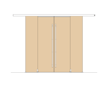 Holzschiebetuerbeschlag MUTO Telescopic - Wandmontage, 4flg, mitfahrende Bodenfuehrung