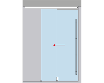 Schiebetuerbeschlag MUTO Telescopic Set 4 - Deckenmontage, DIN rechts, mitfahrende Bodenfuehrung