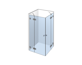 Flamea Glasdusche komplett als 2fluegelige Eckdusche