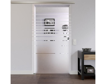Glasschiebetuer zur Wandmontage mit Verlaufmuster - Smart Line Soft
