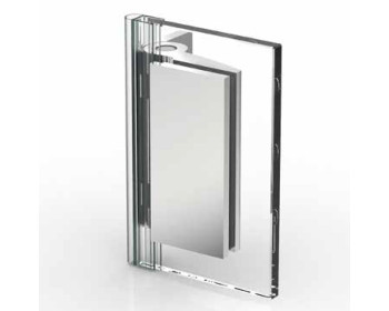 TURA Duschtürband Glas an Wand 90°, Laschenbefestigung in Öffnungsrichtung nach innen, für Duschen und Saunen