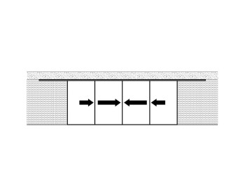VITRIS Portawand 60 twinline Schiebetürbeschlag-Set für zweiseitige 2flg. Schiebetür