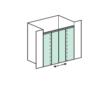 Duschbeschlagset vitris Aquant 40, für 2flügelige Duschschiebetür mit Festteilen, mit SoftStop