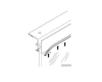 Einbaubeispiel in der Laufschiene für Deckenbefestigung mit Festteil