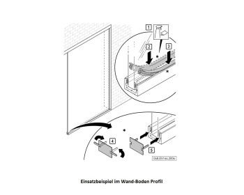Einbaubeispiel im Wand-Bodenprofil