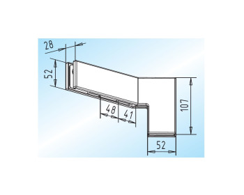 WSS Winkel-Gegenkasten GK 42.4, Abwinklung 91°-134° / 136°-179°, ohne Anschlag, Innenansicht