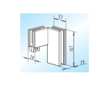 WSS Winkelverbinder PT 63.1, abgewinkelt 90°, mit Anschlag, in DIN rechts / Anschlag aussen, Innenansicht