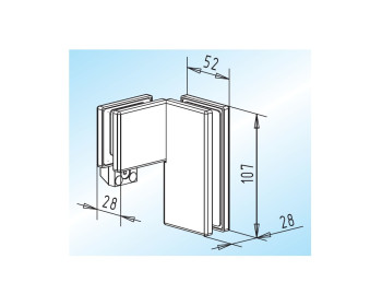 WSS Winkelverbinder PT 63.2, abgewinkelt 135°, mit Anschlag, in DIN rechts / Anschlag aussen, Innenansicht