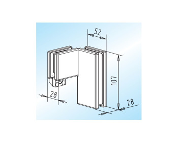 WSS Winkelverbinder PT 63.5, abgewinkelt 91°-134° / 136°-179°, mit Anschlag in DIN rechts / Anschlag aussen, Innenansicht