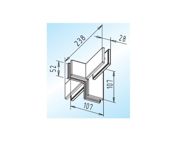 WSS Winkelverbinder PT 65.2 mit beidseitiger Aussteifung, ohne Anschlag, Innenansicht