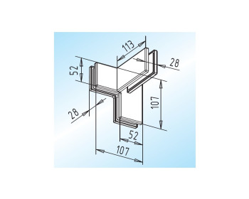 WSS Winkelverbinder PT 65 mit einseitiger Aussteifung, ohne Anschlag, Innenansicht