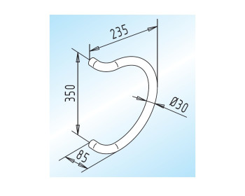 Türgriff in Halbkreis-Form, 350 mm Achsabstand, als Paar