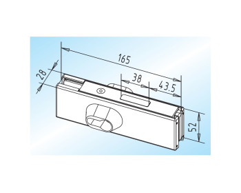 WSS Universal-Eckschloss US 10, mit Flachriegel, vorgerichtet für PZ