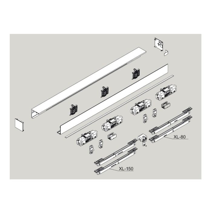 DORMA MUTO Comfort XL 150 Schiebetürset zur Wandmontage für zweiflügelige Schiebetür