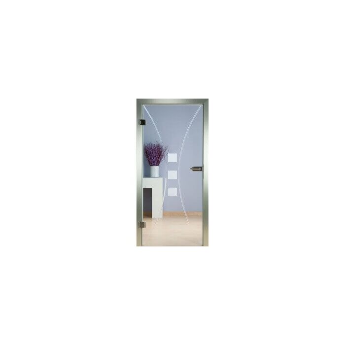 Glastür aus Klarglas mit Motiv Sphere
