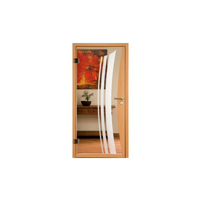 Glastür aus Klarlas mit Motiv Arch
