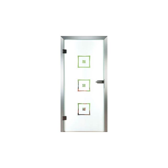 Glastür aus Klarglas mit Motiv Merano