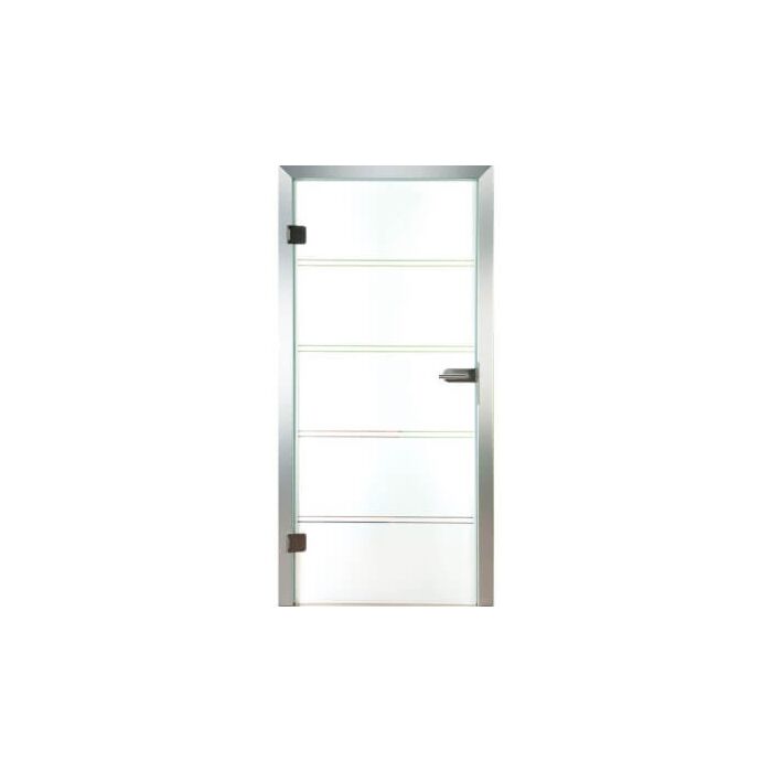 Glastür aus Klarglas mit Motiv Two-Line