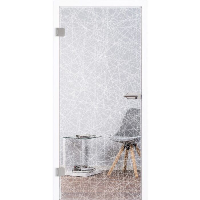 Glastür aus Klarglas mit Motiv Hair