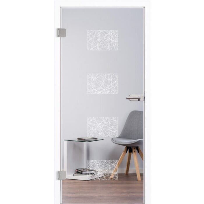 Glastür aus Klarglas mit Motiv Hair framed
