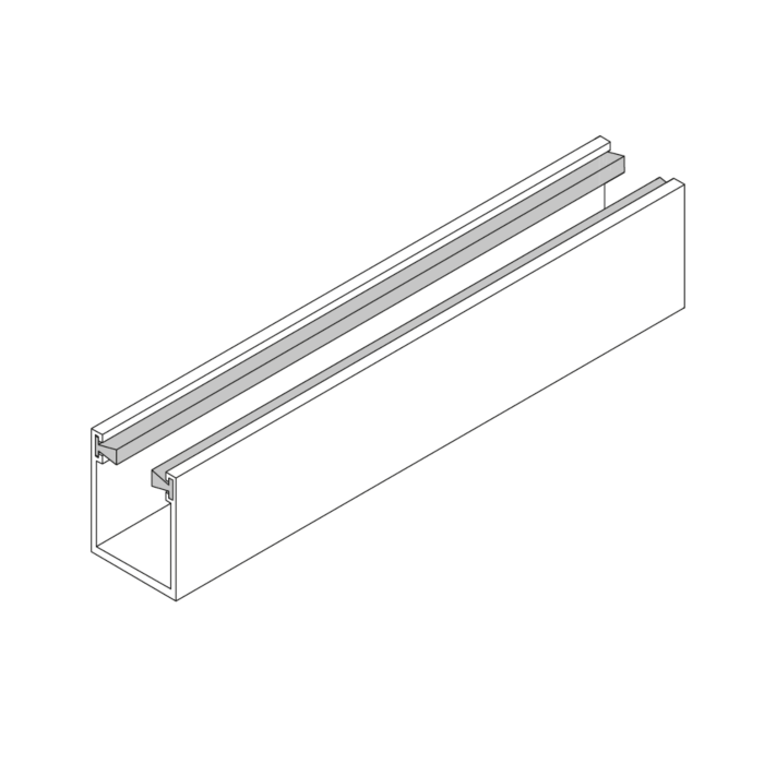 DORMA MUTO Unterflur Bodenfuehrungsprofil in 6.000 mm Lagerlaenge mit Buersten