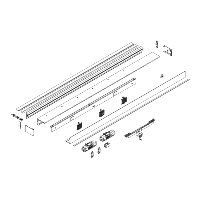 DORMA MUTO Premium Self-Closing 120 Schiebetübeschlag-Set mit Festteil an Decke