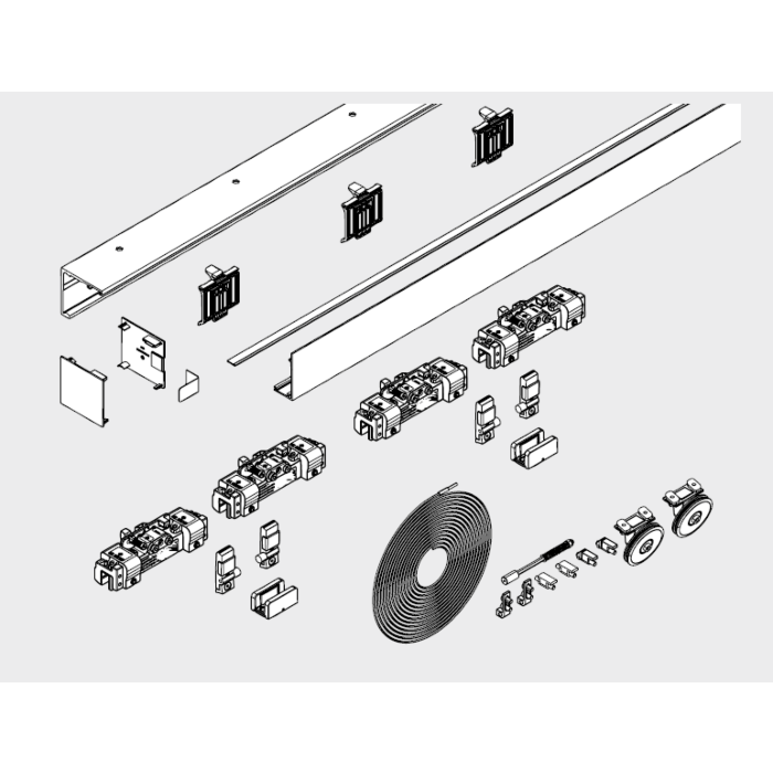 Dorma MUTO XL 80 Synchro Schiebetuerset zur Deckenmontage fuer zweifluegelige Schiebetueranlage