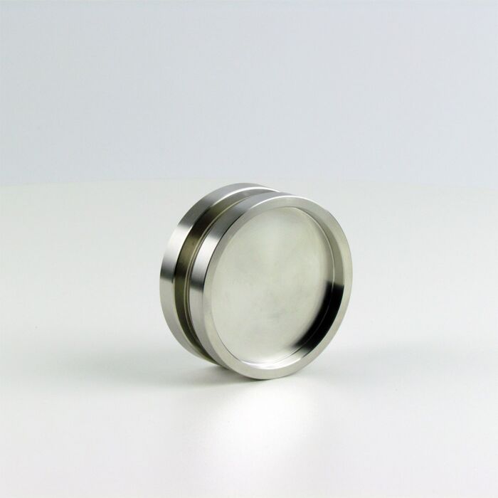 Griffmuschelpaar aus Edelstahl fuer 8 und 10 mm Glas aus Edelstahl