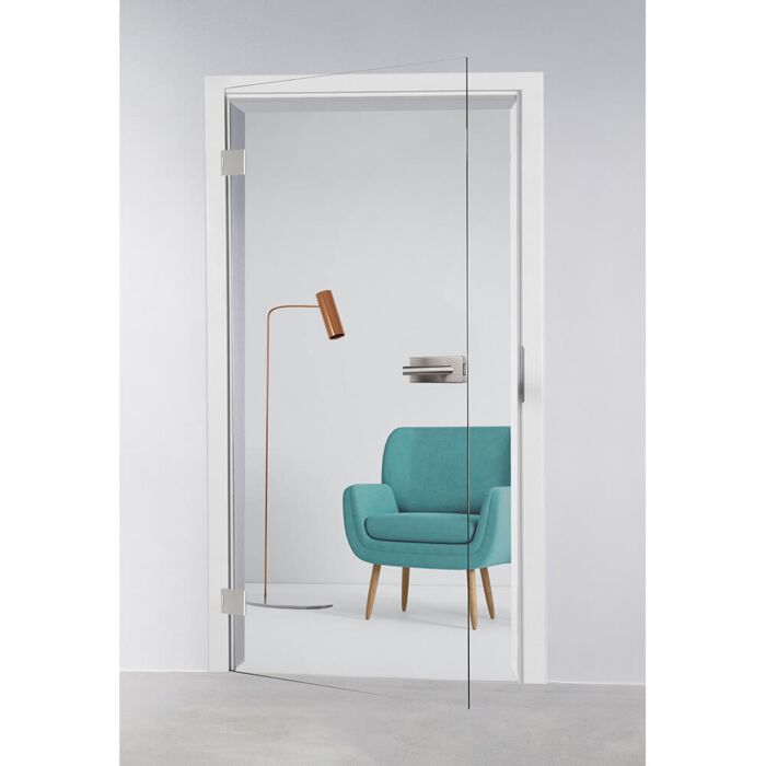 Glastür Weissglas