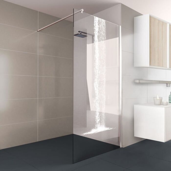 Walk-In Dusche GUBI WI-700-0521 - Modell Wasserfall - Ausführung in glanzverchromt