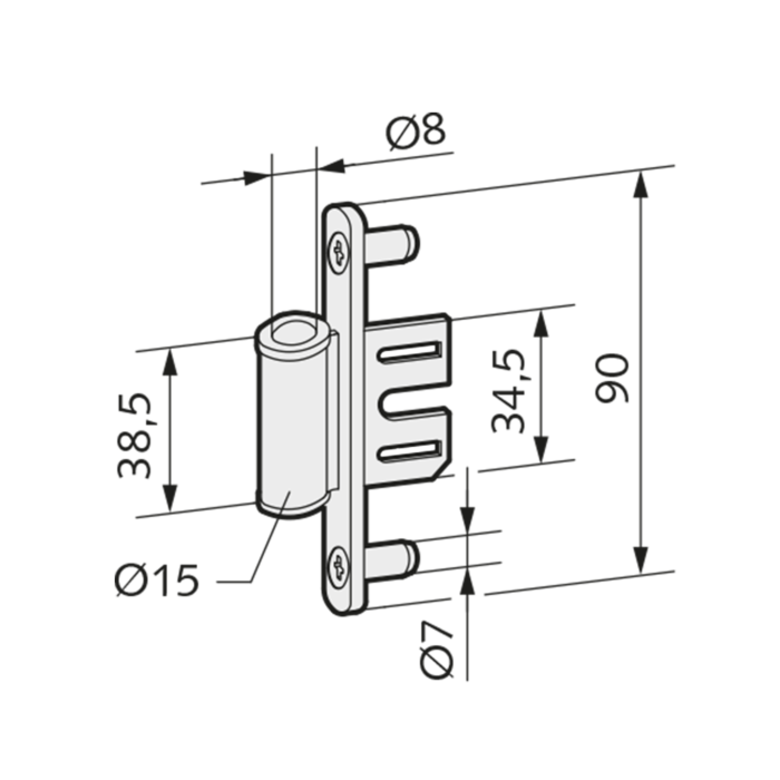 WSS Atelier FR Rahmenteil fuer Stahlzarge und zum Aufschrauben
