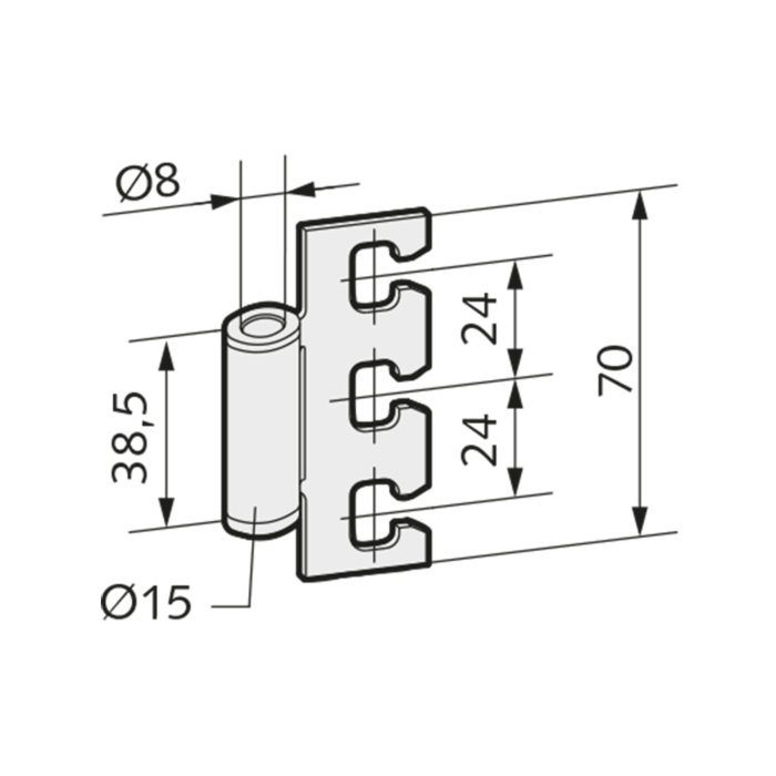 WSS Atelier FR Rahmenteil fuer Stahlzarge VN 7608_120 mm