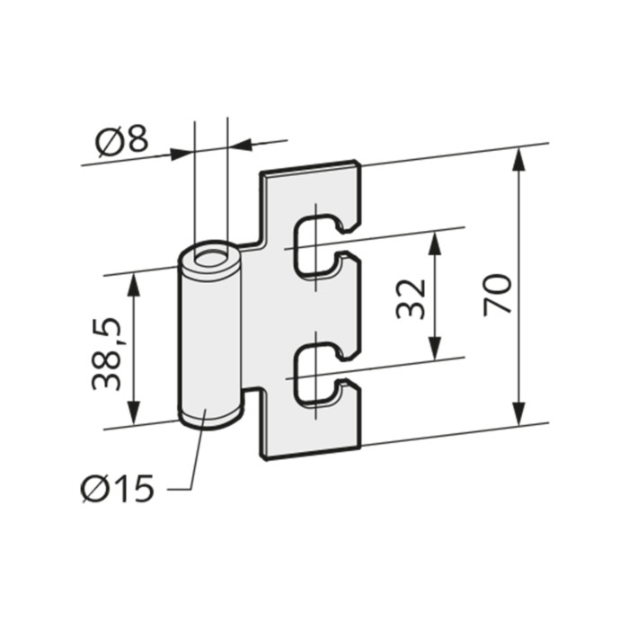 WSS Rahmenteil fuer Stahlzarge für Aufnahmeelement VN7608_160 mm